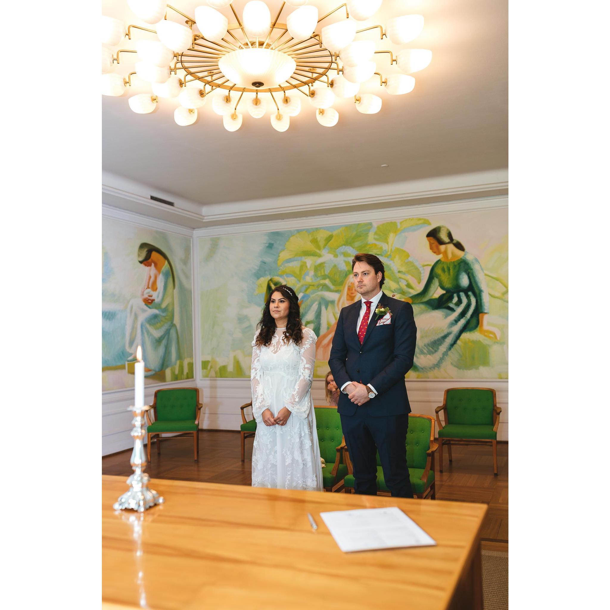 Copenhagen.
Chapter 13: I Do
Do you know if we can get married in English?
Turns out they could :)