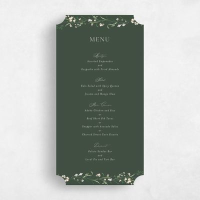 Green Ticket Wedding Menu - Mirtillo
