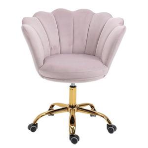 Modern Home Office Chair Desk Chair Task with Wheels Swivel Vanity Chair Makeup Chair Height Adjustable Chairs Velvet Living Room, Bedroom (Light Pruple)