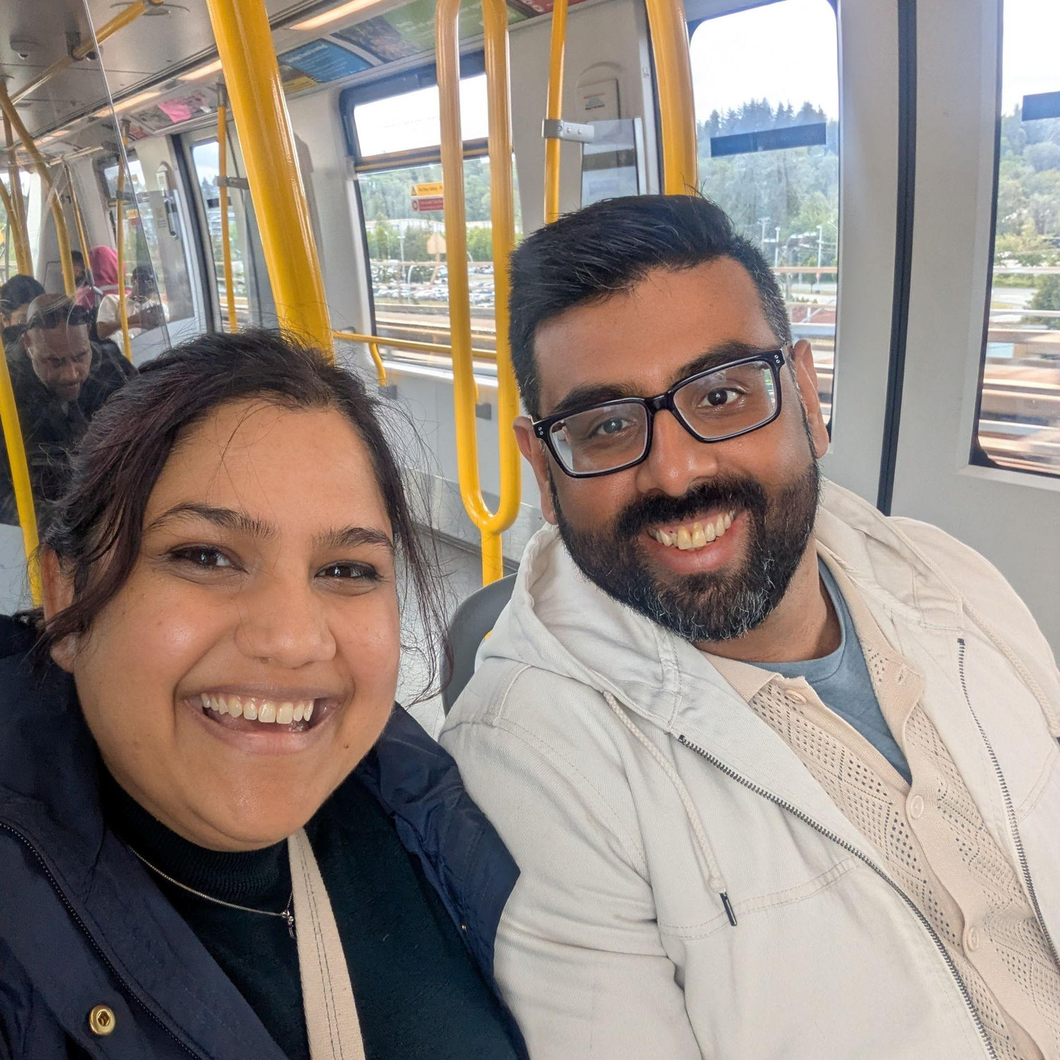Ankita's first ride on the skytrain! (she called it the Airtrain)