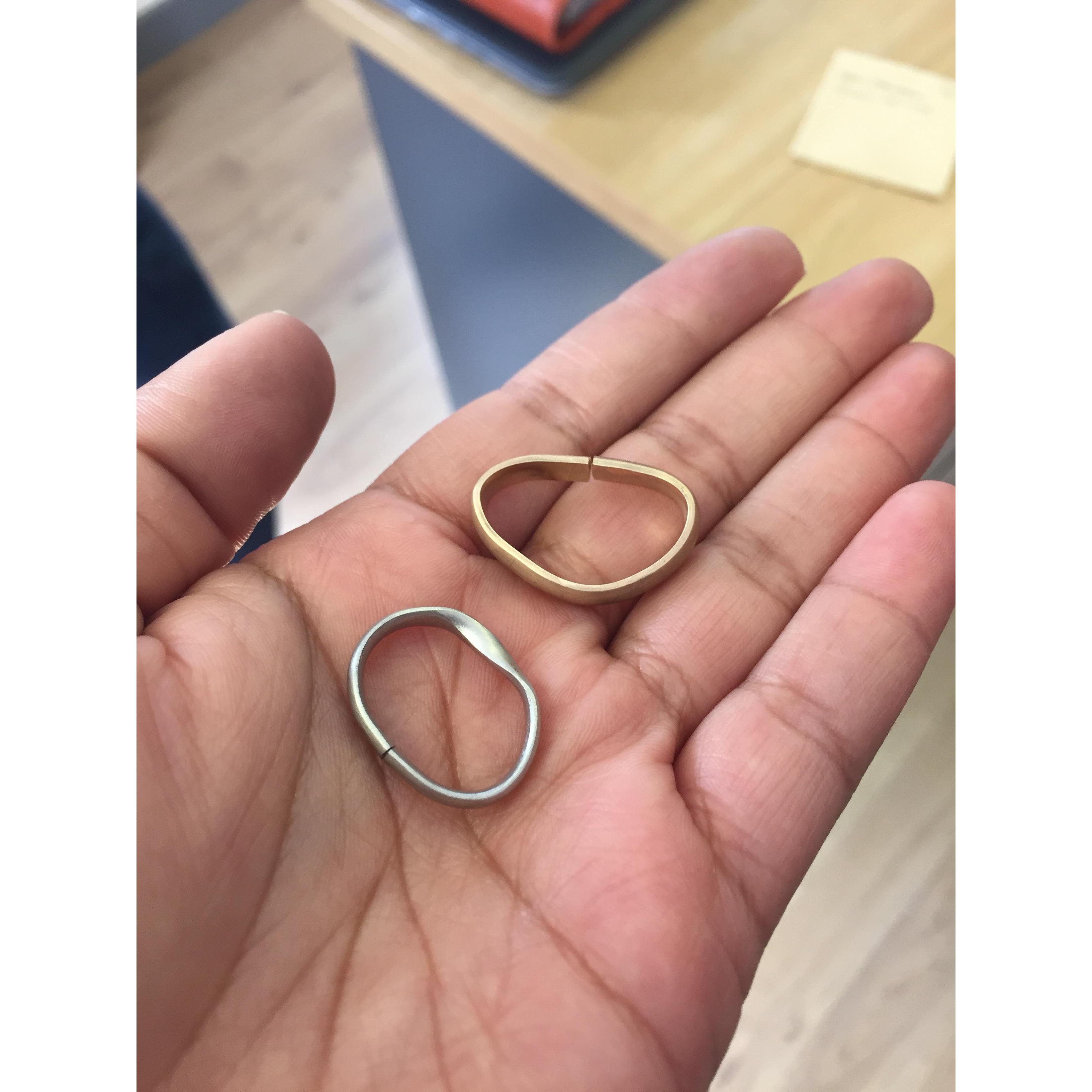 What the rings looked like after shaping