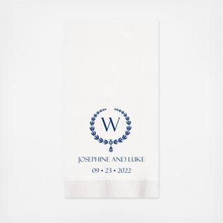 Laurel Wreath Guest Towel Napkin, Set of 50 - Personalized