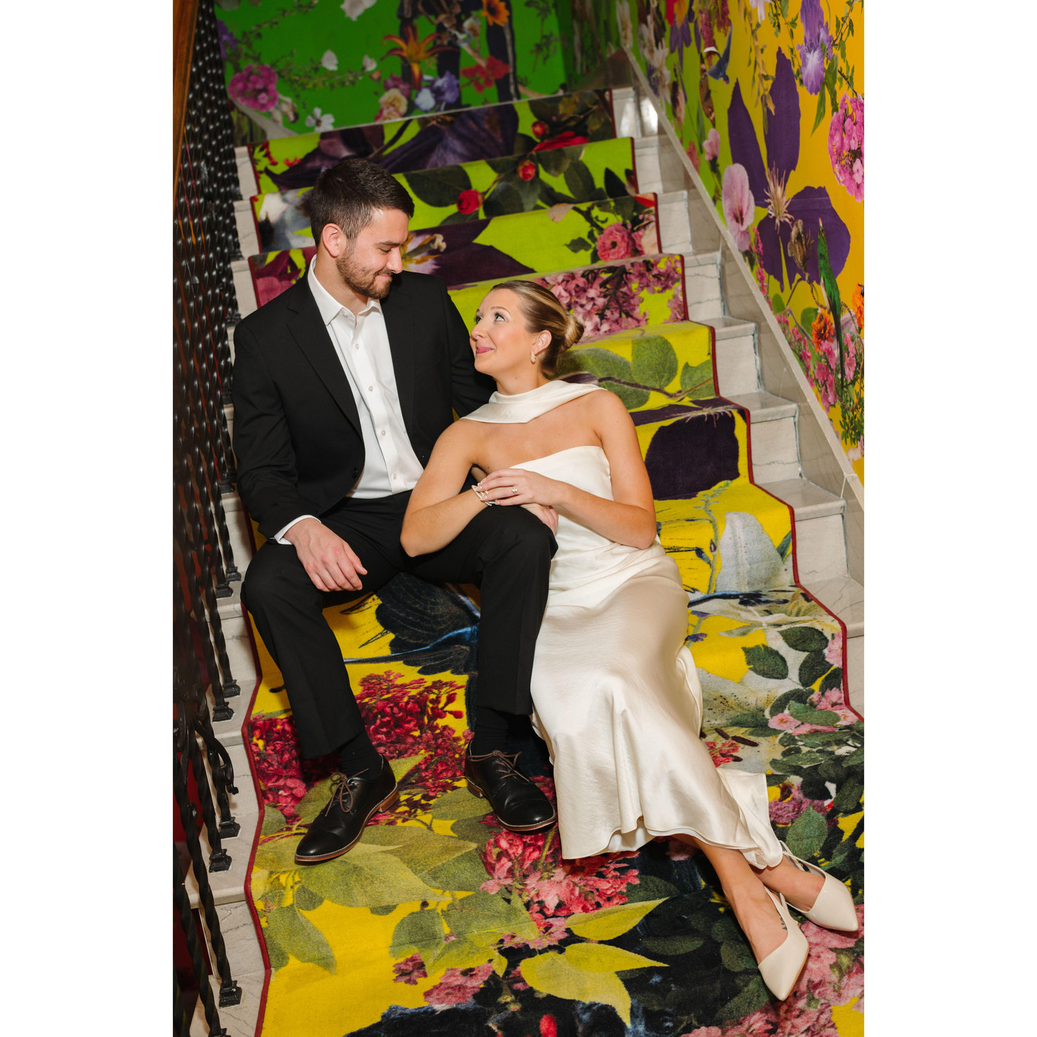 3/11/25 Engagement Photos - 21c Museum Hotel with the iconic floral staircase!