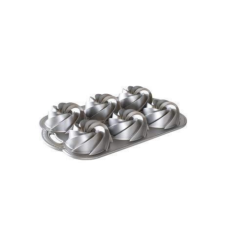 Nordic Ware Heritage Bundtlette Cake Pan, Metallic, Silver