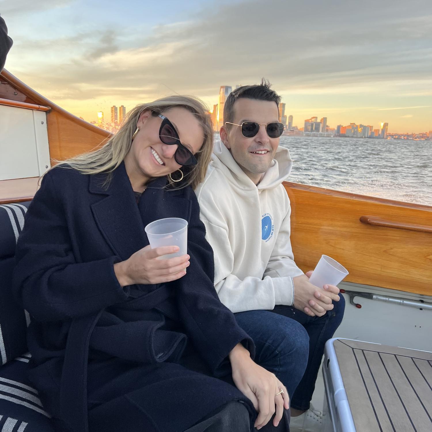 Sunset cruise on the Hudson. We love being with our friends in NYC!