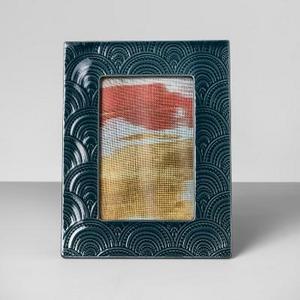 Embossed Ceramic Frame Teal 4"x6" - Opalhouse™