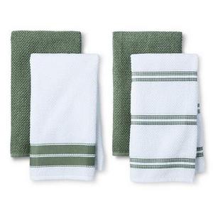 4pk Green Stripe Kitchen Towel - Threshold™