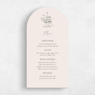 Beige Arch Wedding Menu - Keole