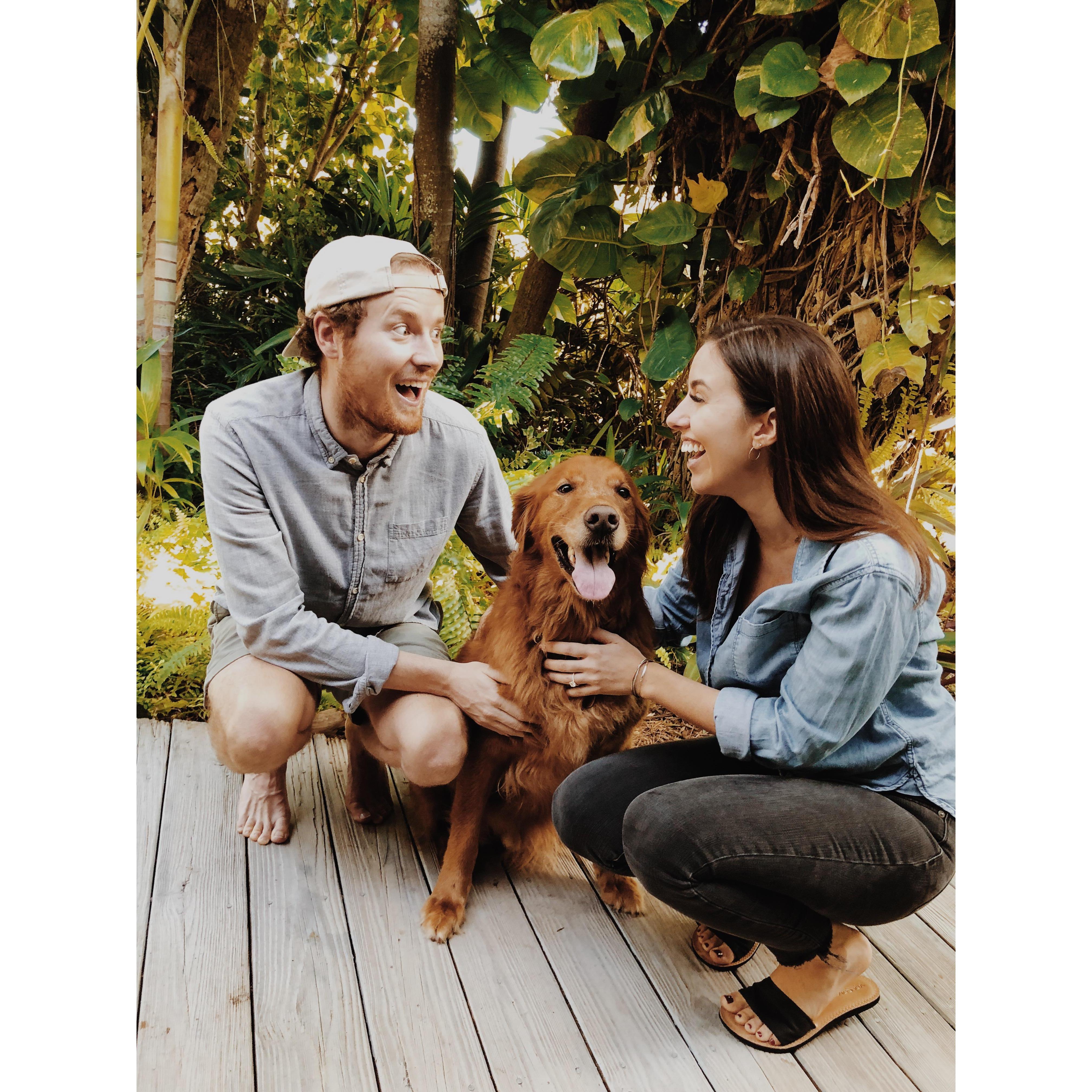 Just engaged. We were both (well I was) shaking from the nerves/excitement so Eddie came into the picture to calm us. He truly is an emotional support dog.