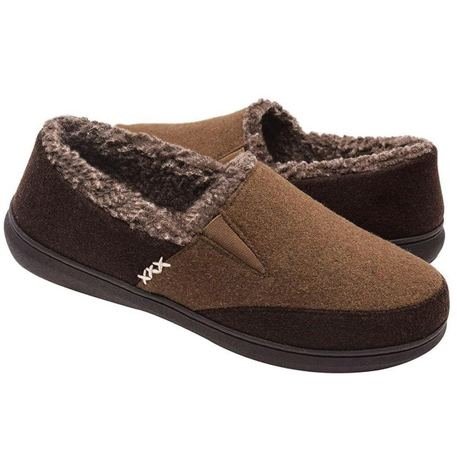 Zigzagger Men's Zermatt Wool-blend Loafer Slippers with Memory Foam Indoor
