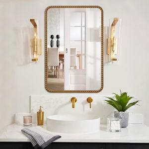 Beaded Frame Wall Mirror for Bathroom