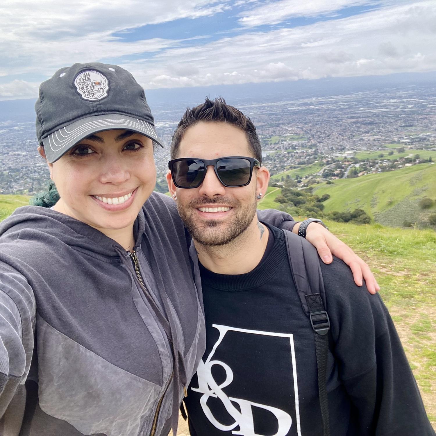 Our first hike together at the top of Boccardo Loop Trail.