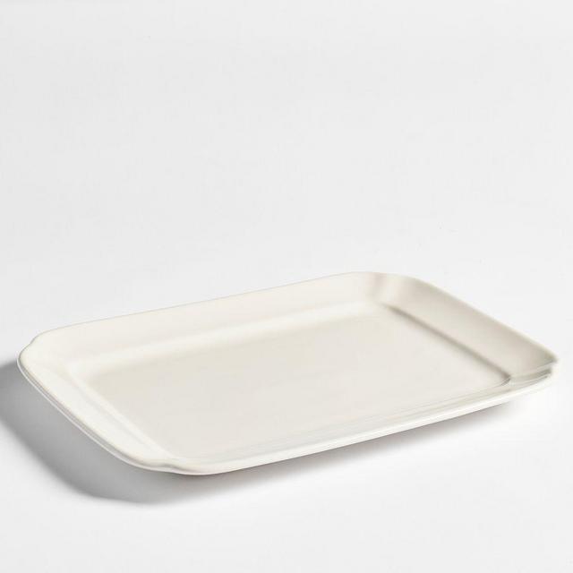 Heirloom Stoneware Rectangular Serving Platter - White