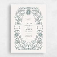 Blue Wedding Invitation - Desrosiers Portrait