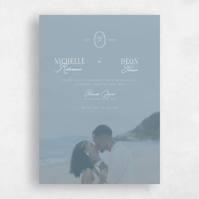 Storm Blue Wedding Invitation - Reece Photo