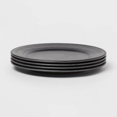 Melamine Lancashire Dinner Plates Dark Gray - Threshold 4 Pack