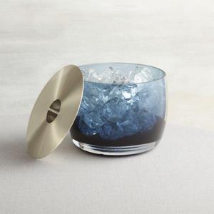 Orb Sapphire Blue Glass Ice Bucket
