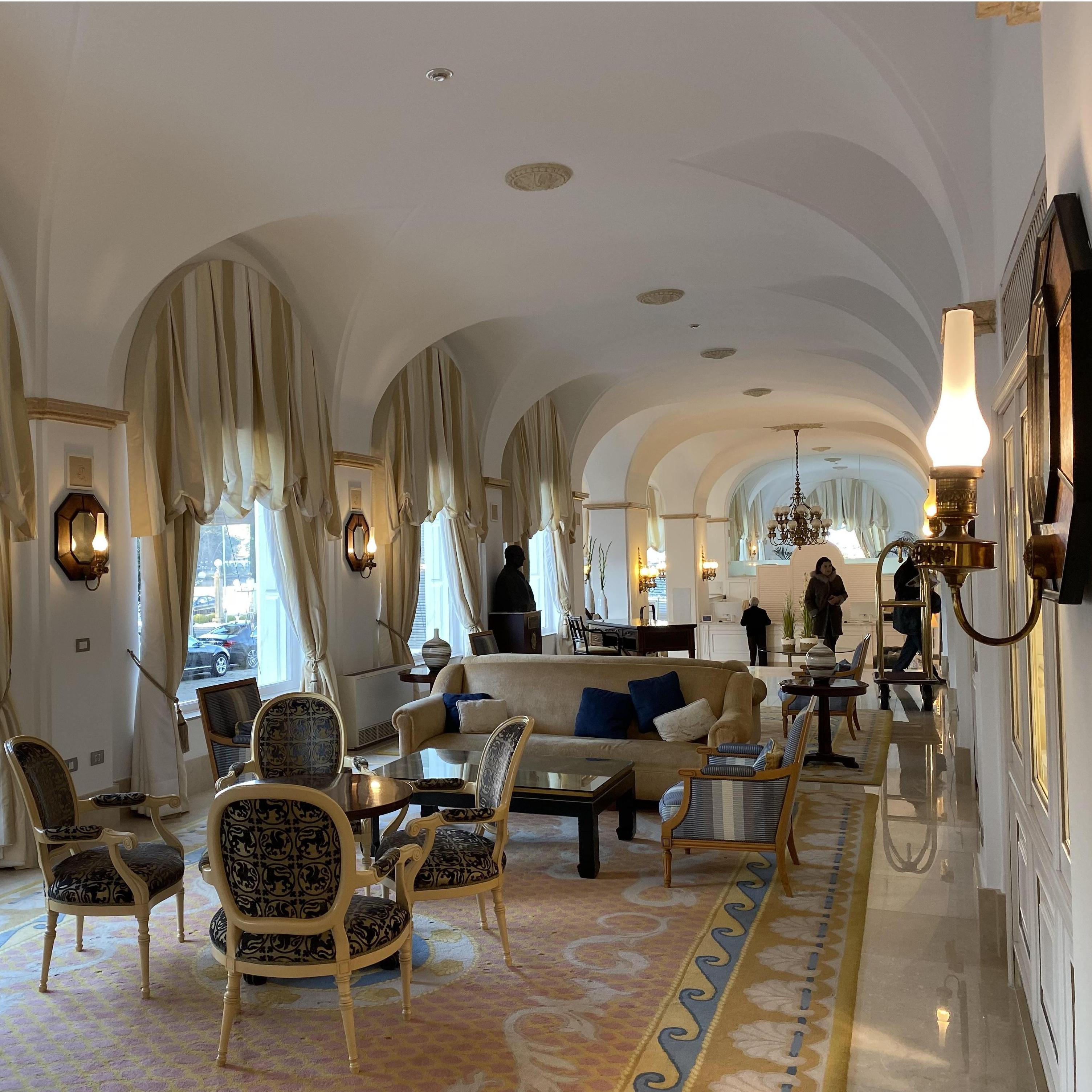 The parlor opposite the front desk.  A great place to meet up with friends.