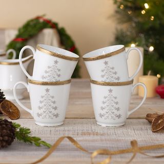 Charlotta Holiday Tree Mug, Set of 4