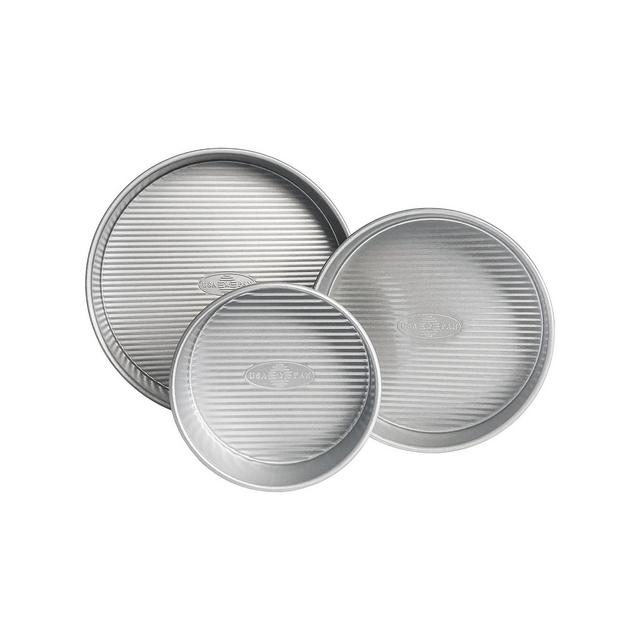 USA Pan Non-Stick Aluminum Small 3-Piece Round Cake Pan Set