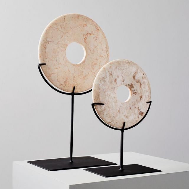 Marble Disc on Stand, Small & Large