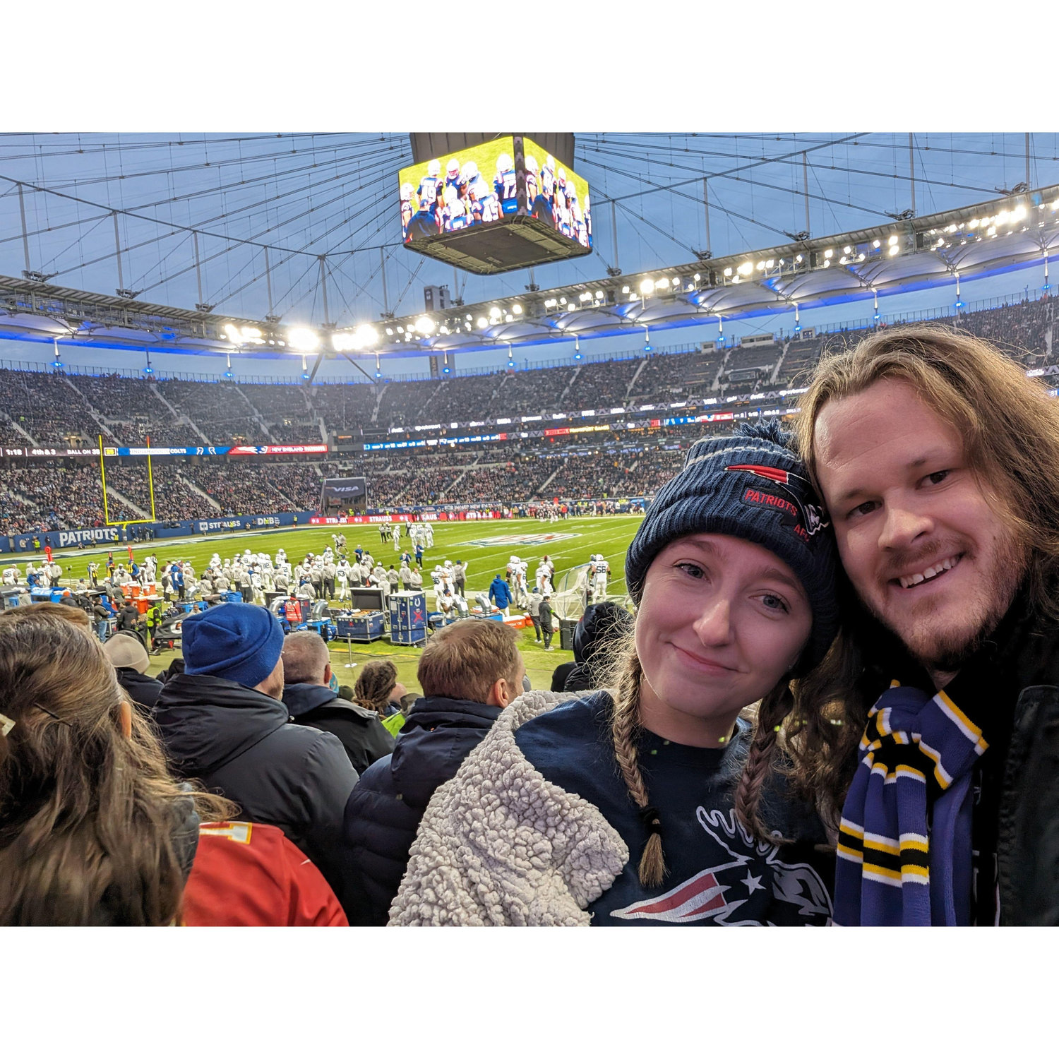 Flying half way across the world to watch our teams, Pats in Frankfurt