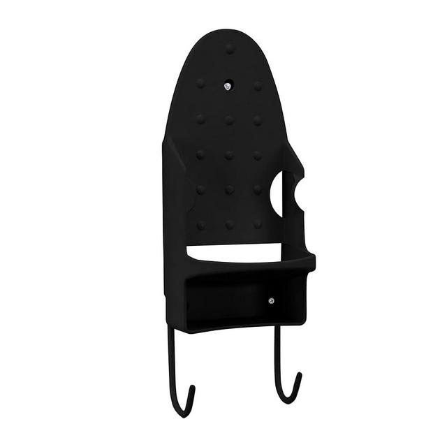 Woolite Wall Mount Iron and Ironing Board Organizer | Dimensions: 5.7" Wx 3.5" Dx 12.2" H | Heat Resistant | Fits Most Irons | Holds T-Shaped Ironing Boards | Laundry Room Storage | Black