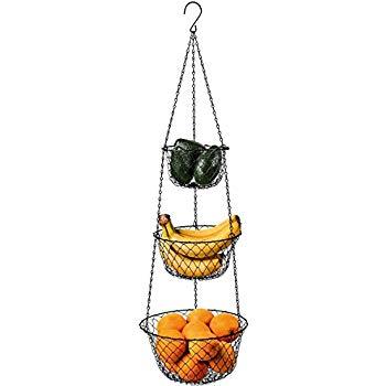 Fox Run 3-Tier Copper Hanging Fruit Baskets