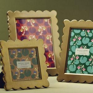Handpainted Brass Wiggle Picture Frame