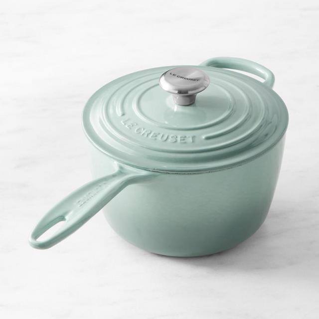 Le Creuset Signature Enameled Cast Iron Saucepan, 2 1/4-Qt., Sea Salt