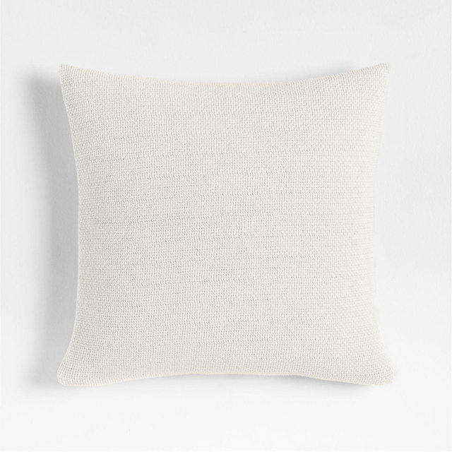 Personalized Organic Cotton Basketweave 20"x20" Travertine Beige Throw Pillow Cover