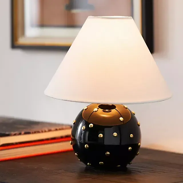 Jeanette Beaded Mini Brass Table Lamp