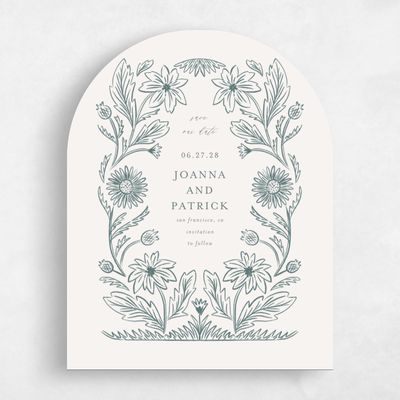 Blue Arch Wedding Save the Date - Desrosiers Portrait