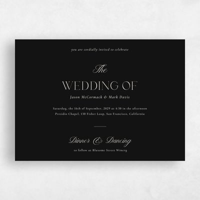 Black Wedding Invitation - Gavin Landscape