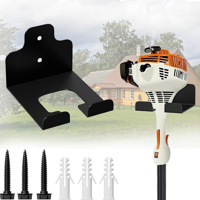 Aoutou Garage Organizer Trimmer Rack, Wall Mounted Tool Hanger for Grass Trimmer, Hedge Trimmer, Weed Whackers & Garden Tools – Heavy Duty, Space-Saving, Anti-Rust Storage Rack for Garage & Home,1 PCS