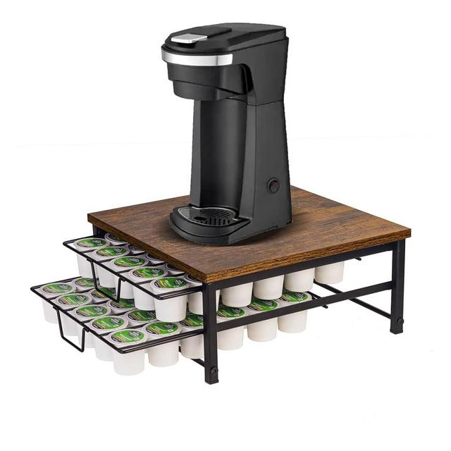 SPEDAY 2 Tier Coffee Pod Drawer,60 Capacity Coffee Capsule Storage Organizer Holder For K Cups,Home Kitchen Counter Organizer