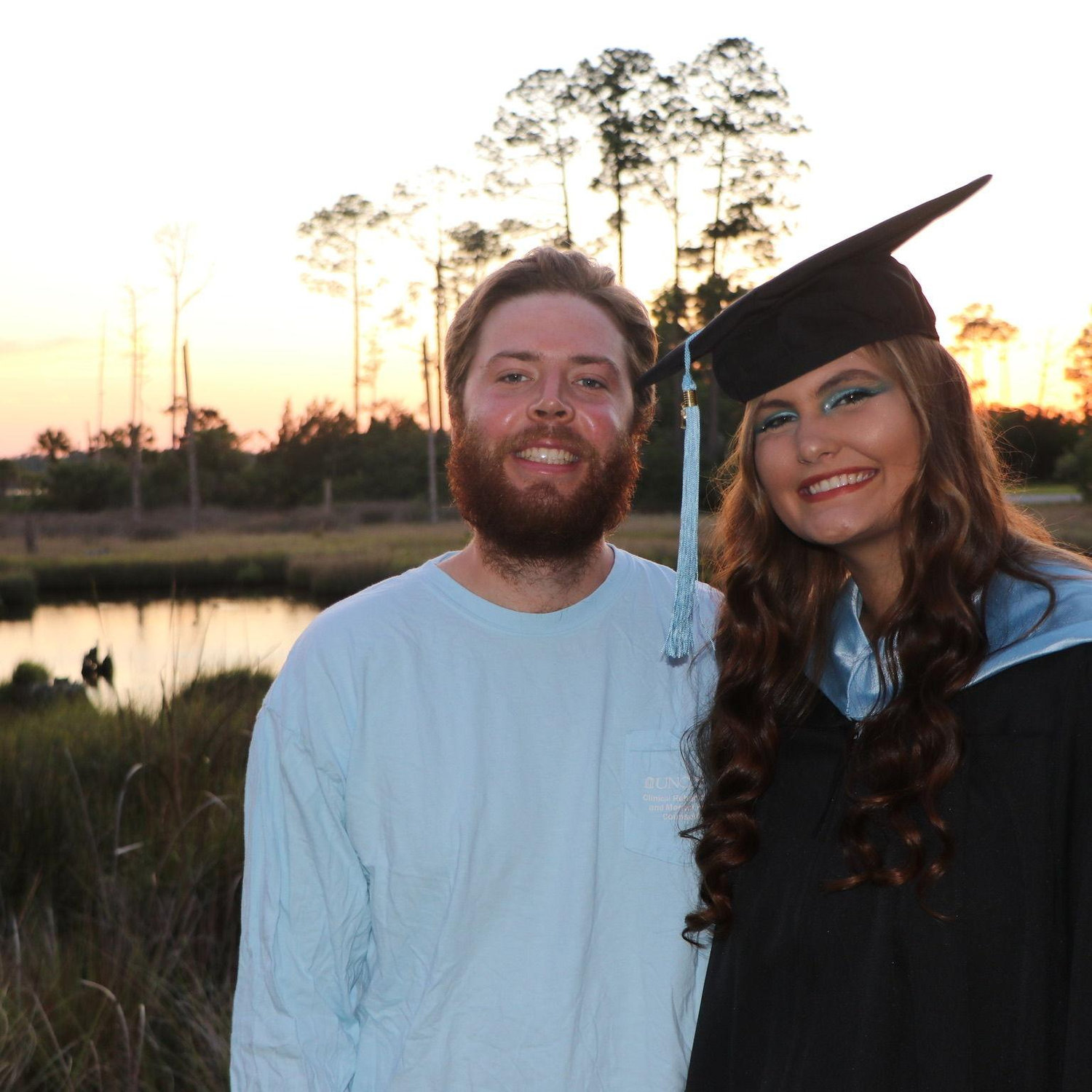 UNC grad school graduation in quarantine May 2020  (Bryce also graduated from NC State woo go Wolfpack!!)