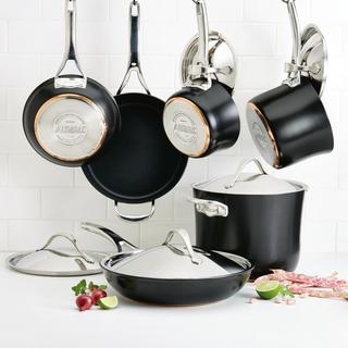 Nouvelle Copper Luxe Onyx Hard Anodized Cookware Set, 11-Piece