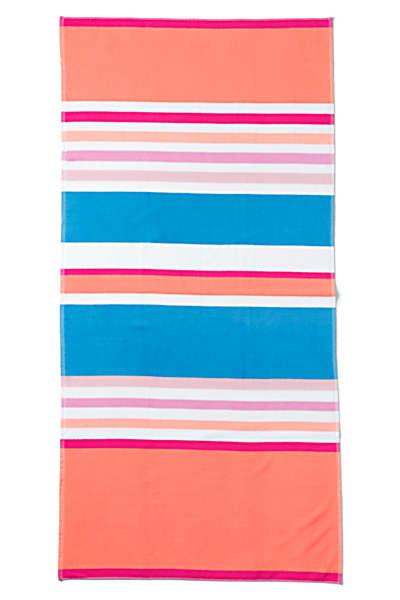 Yarn-Dye Stripe Beach Towel- papaya orange multistripe