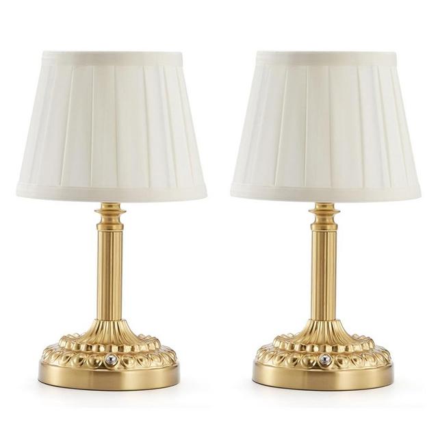 INNOVA BRITE 2 Pack Rechargeable Cordless Table Lamps for Restaurant Dining Table, 5200mAh Small Battery Operated Lamp, Portable Dimmable Touch Bedside Night Light for Bedroom Kitchen Bathroom Patio