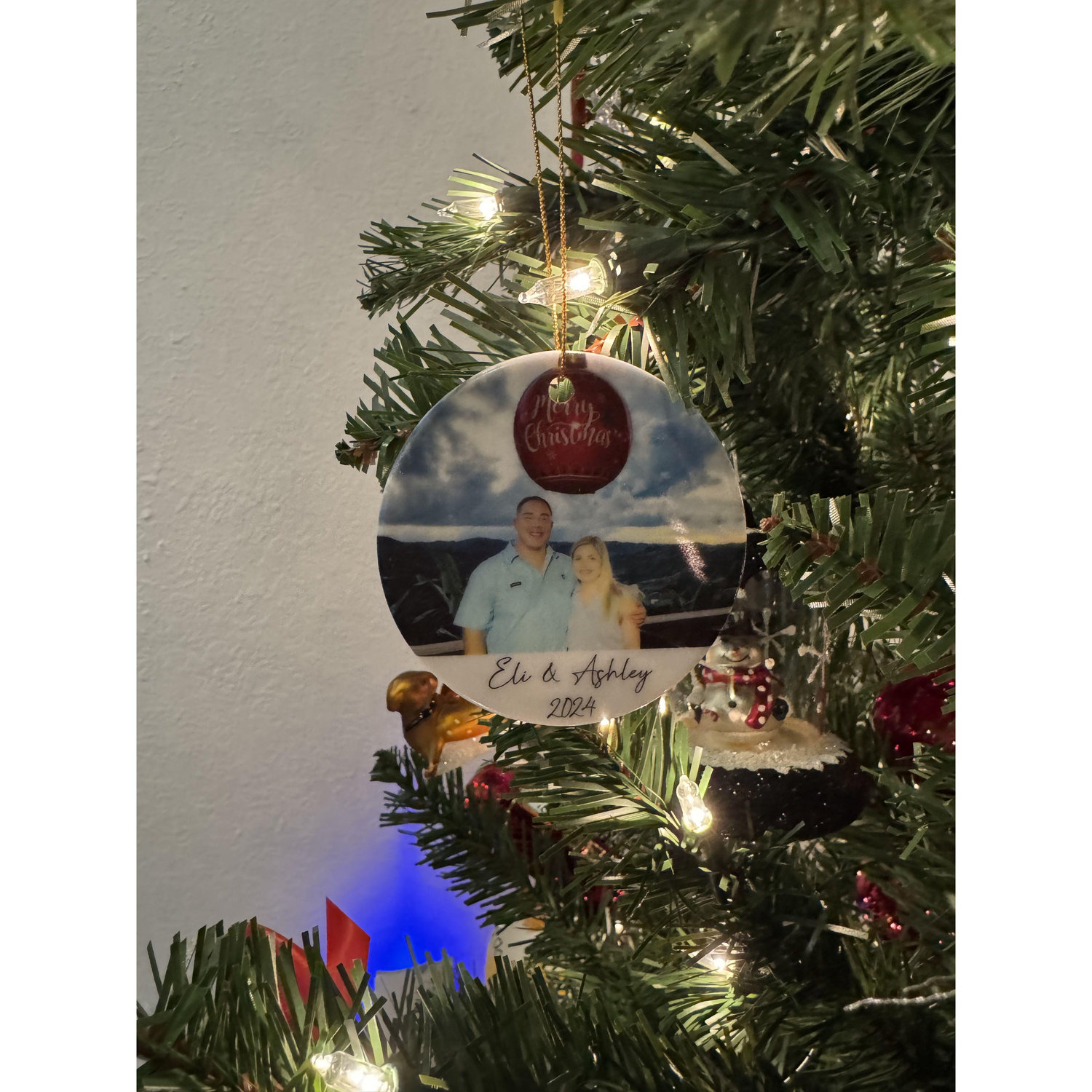 The decoy ornament Eli gave to Ashley right before proposing.