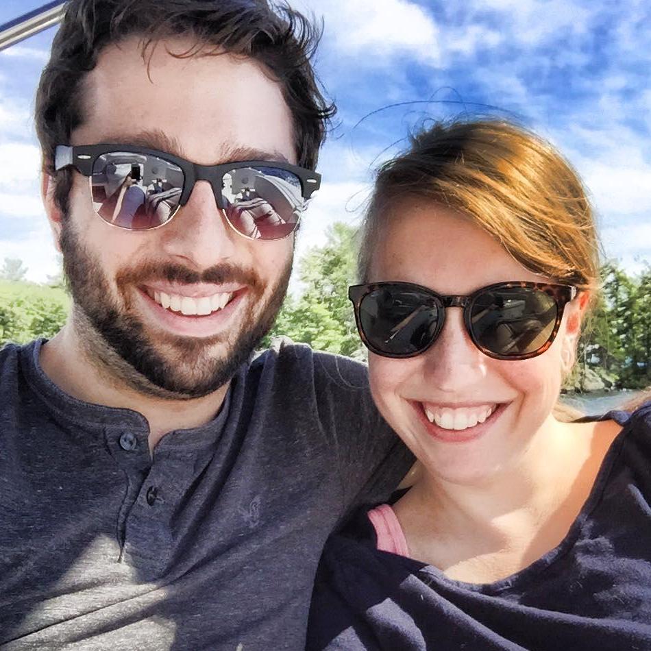 On the boat at Lake Winnipesaukee.