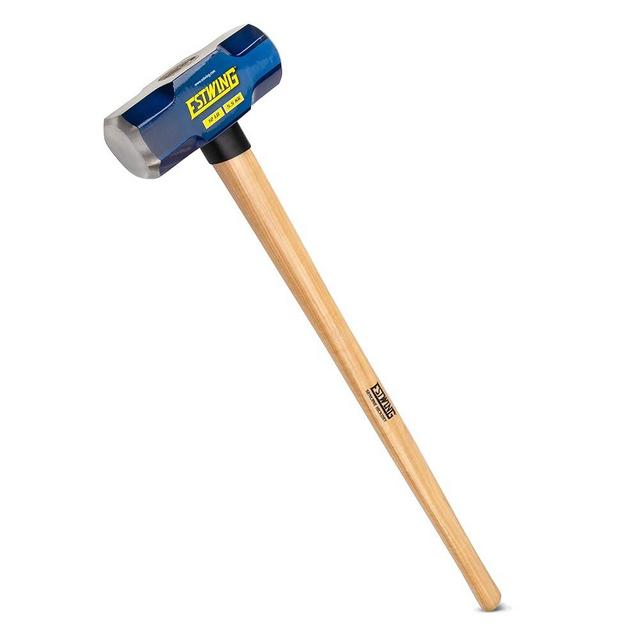 Estwing 12-Pound Hard Face Sledge Hammer for Demolition / Stake Driving, 50-55 HRC, 36-Inch Hickory Handle, Ergonomic Grip, Durable Construction