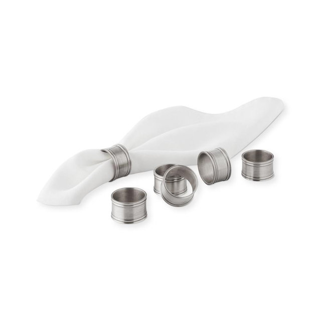 Williams Sonoma Pantry Napkin Rings, Set of 6, Brushed Nickel