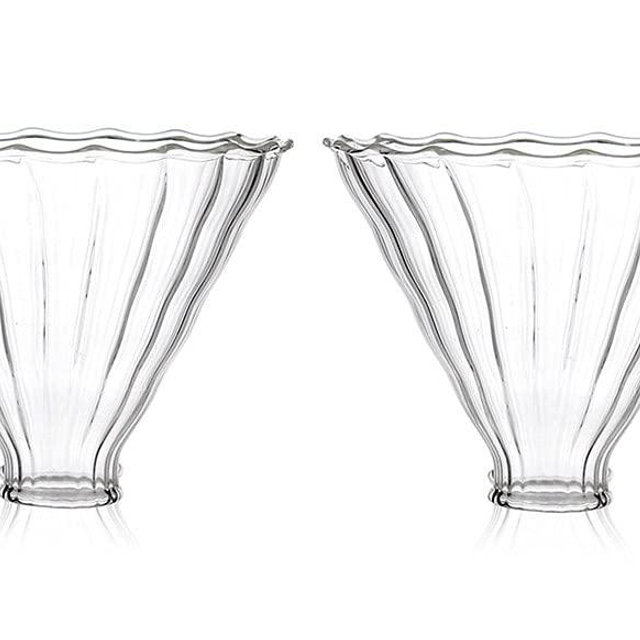 Mozacona 2pcs Glass Funnel Pour Over Coffee Filters,Coffee Drippers