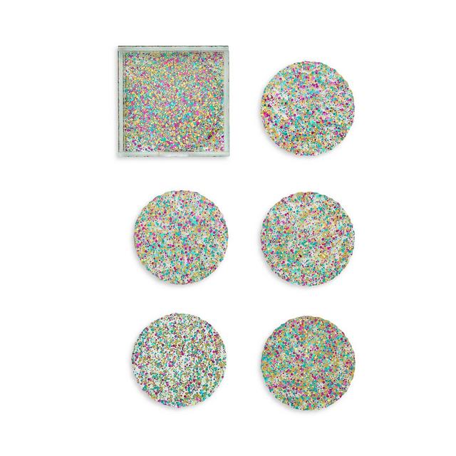 Kim Seybert Prism Coaster in Multi, Set of 6 in a Caddy