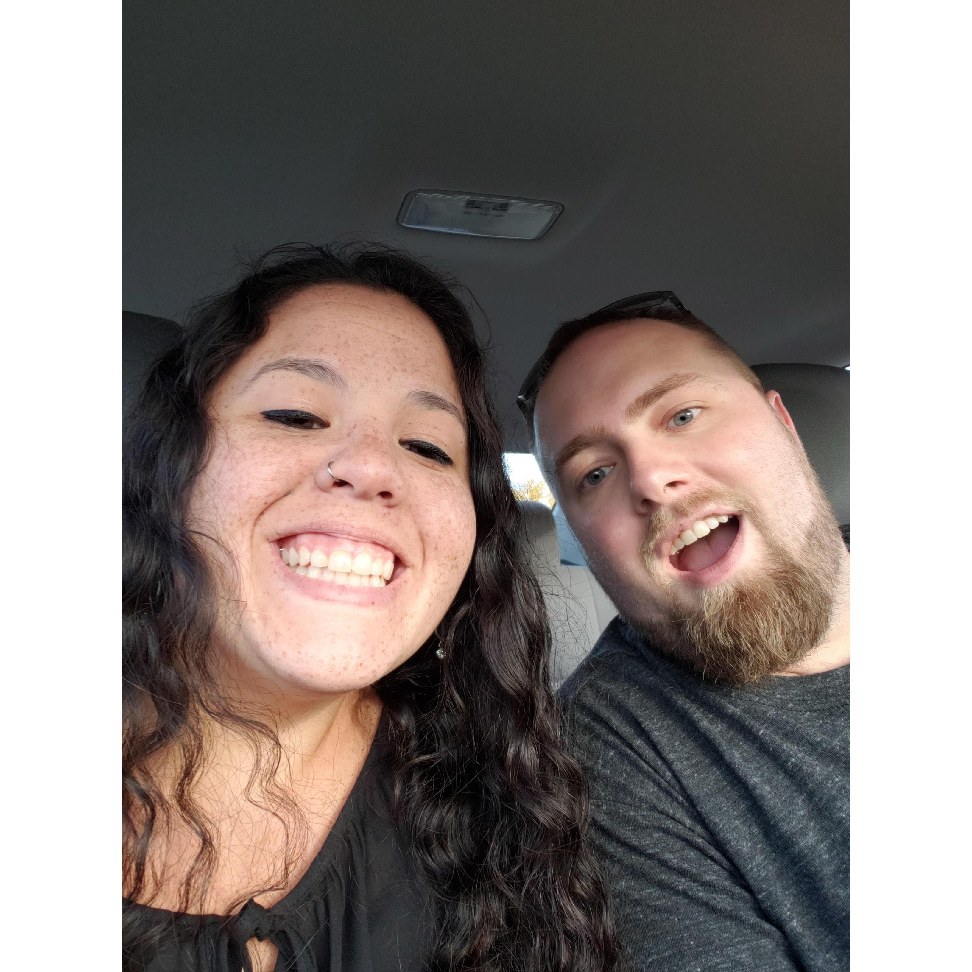 A picture of us on our first date!
