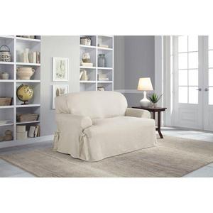 Cotton Duck T-Cushion Loveseat Slipcover