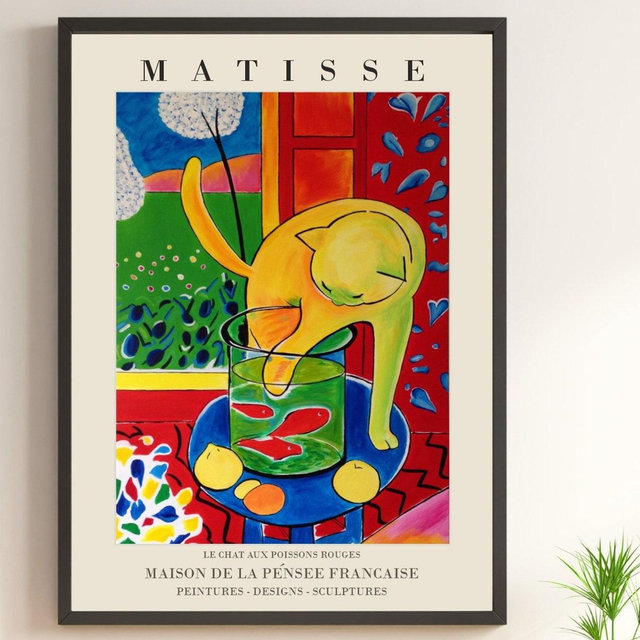 Matisse Print Cat Exhibition Modern Wall Art Poster Watercolor Print