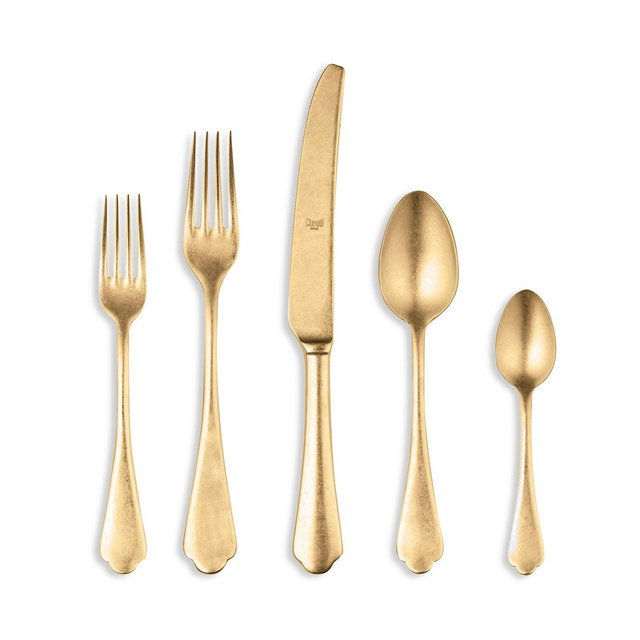 Mepra Dolce Vita Pewter Oro 5-Piece Place Setting